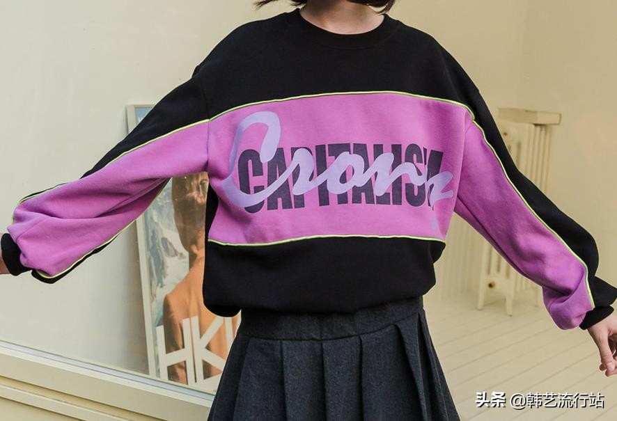 女童韩系风加绒连帽卫衣,2019秋女童流行卫衣