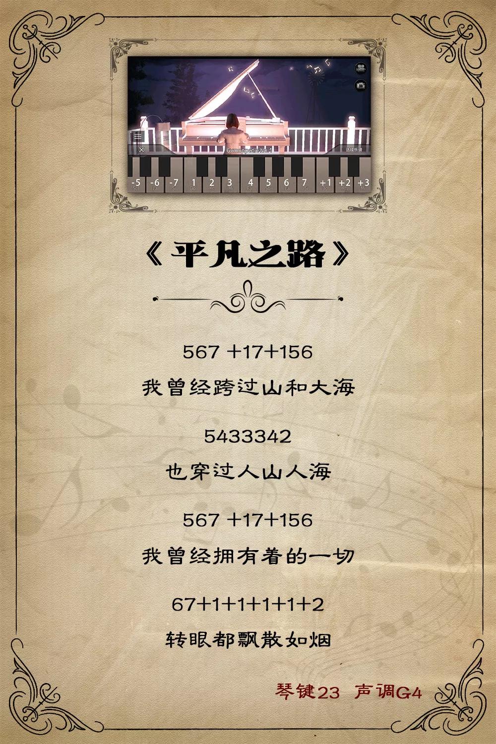 明日之后火红的萨日朗钢琴谱,明日之后钢琴谱子全图