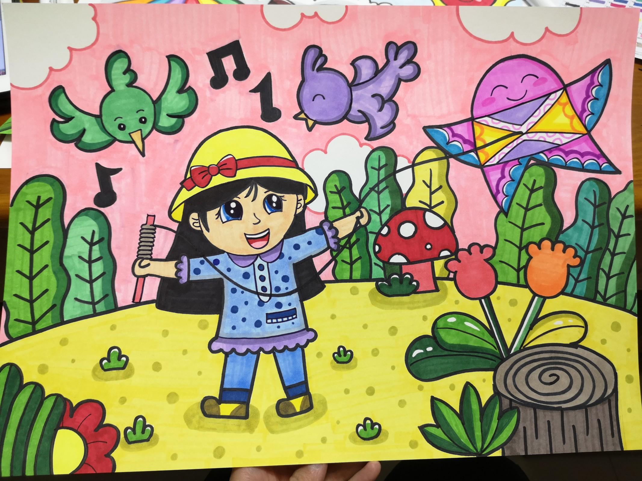 幼儿园儿童主题画报,幼儿园儿童主题画简单