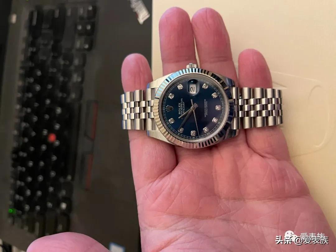 劳力士日志41蓝盘罗马数字,劳力士蓝盘41日志真假对比