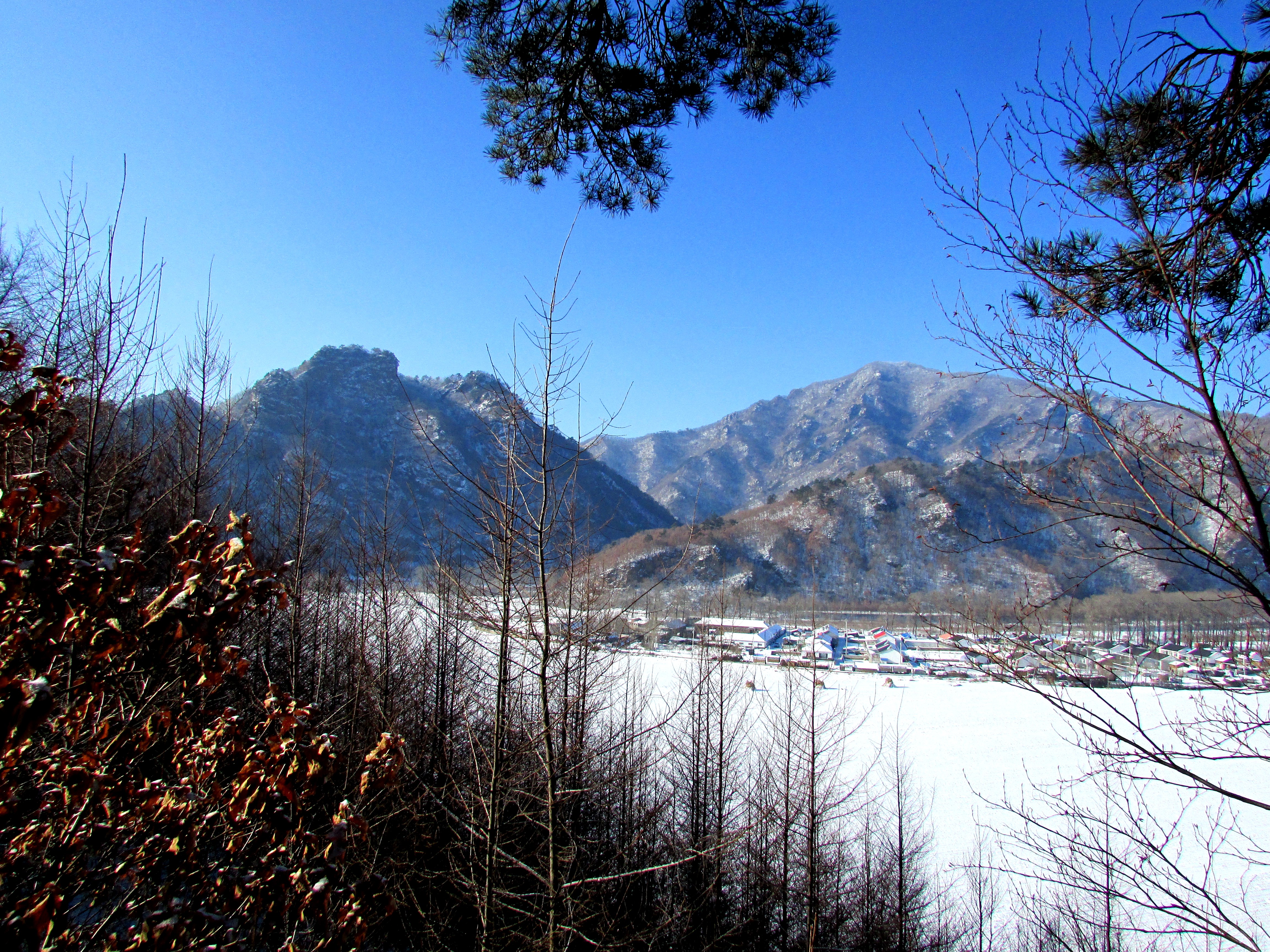 本溪湖里村冬季景色,本溪湖里村景色视频
