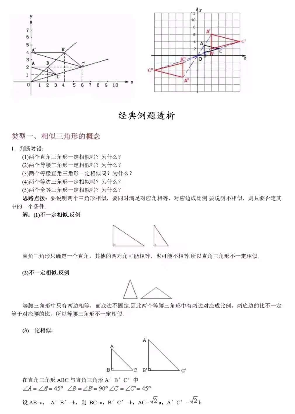 数学九下知识点相似三角形的性质,相似三角形基本知识点总结