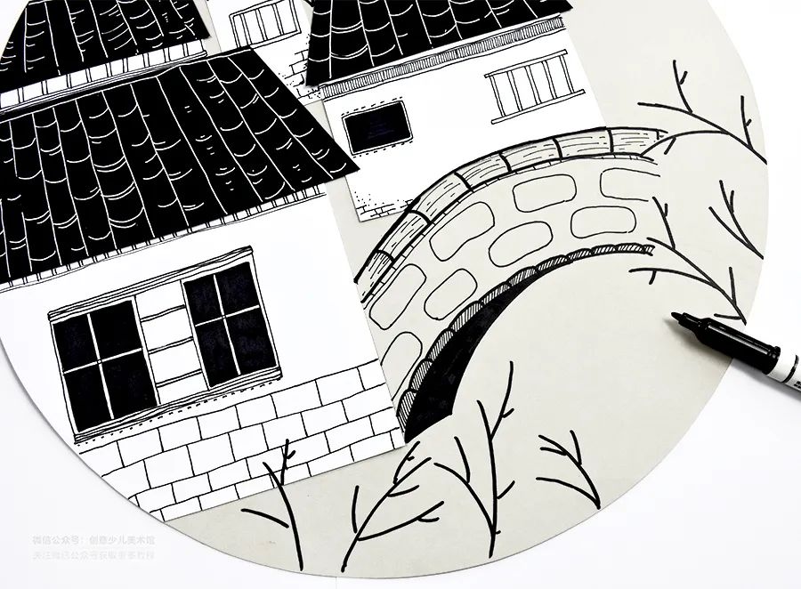 江南的春天儿童画,画江南美景儿童画