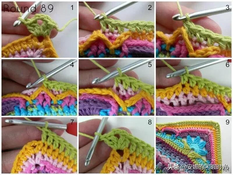 曼陀罗毯子编织教程,苏菲花园曼陀罗毯子钩法高清图解
