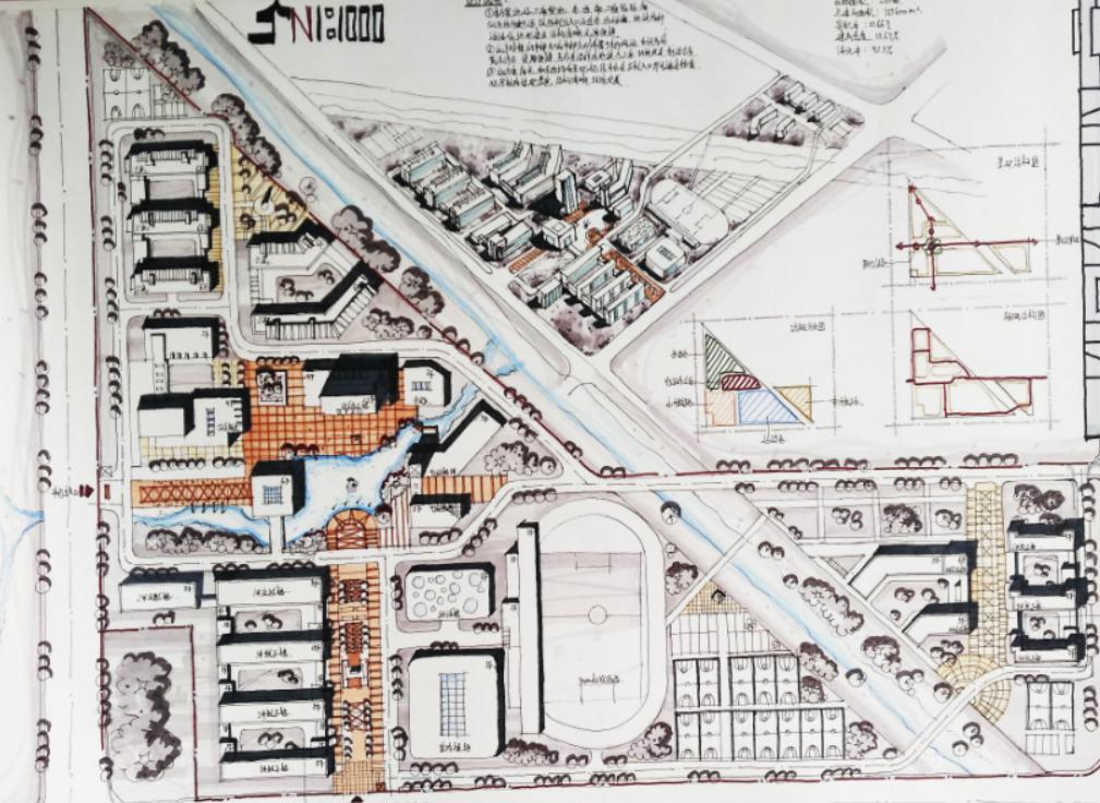 城乡规划考研快题手绘讲解,城乡规划考研快题如何划分功能区