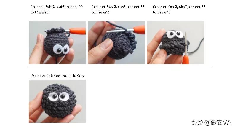 钩针迷你玩偶龙猫图解,钩针龙猫叶子