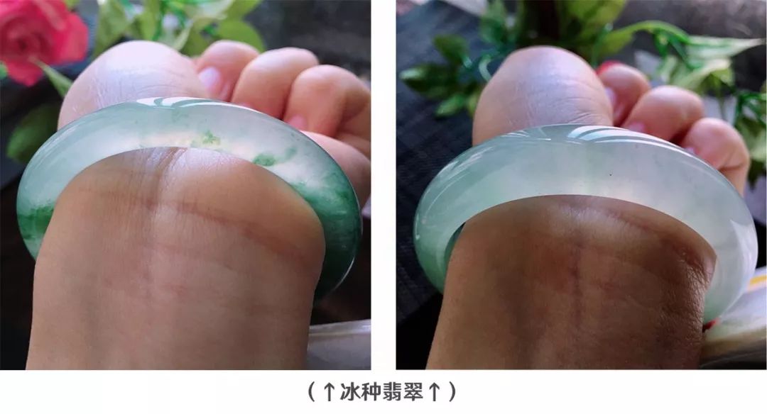 独龙玉和水沫子哪个更像翡翠,水沫子与冰种翡翠打灯对比