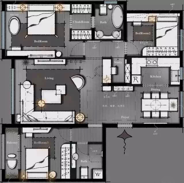 室内设计7种空间构成手法,玩转室内设计平面方案