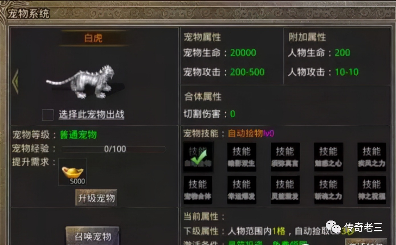 冰雪传奇单职业宠物怎么带,怒剑传奇冰雪单职业