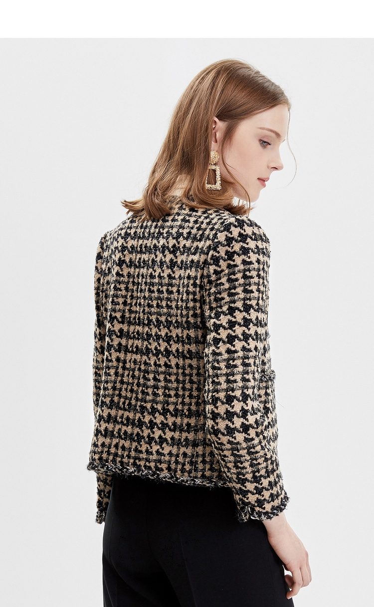 小香风羽绒外套女款中长款莱茵,女款小香风外套冬修身莱茵