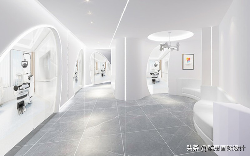 牙科诊所20平米装修,190平黑白灰牙科诊所装修设计