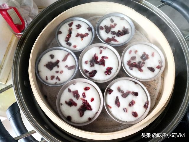 婆婆做的糯米发糕,不用手和面做暄软发糕