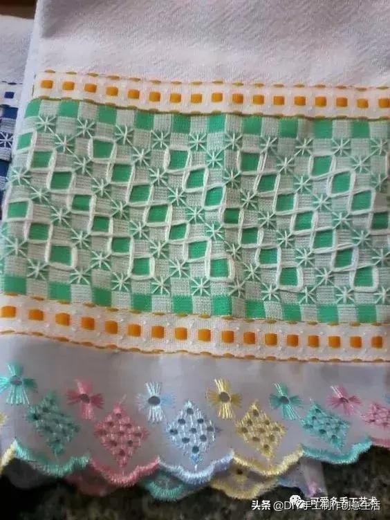 桌布花边的手工刺绣,刺绣桌布diy简单图案