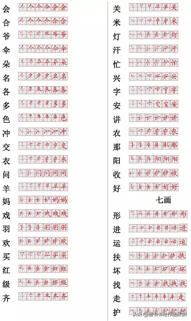 常用的300个汉字笔顺笔画演示之25,常用的300个汉字笔顺笔画演示之20
