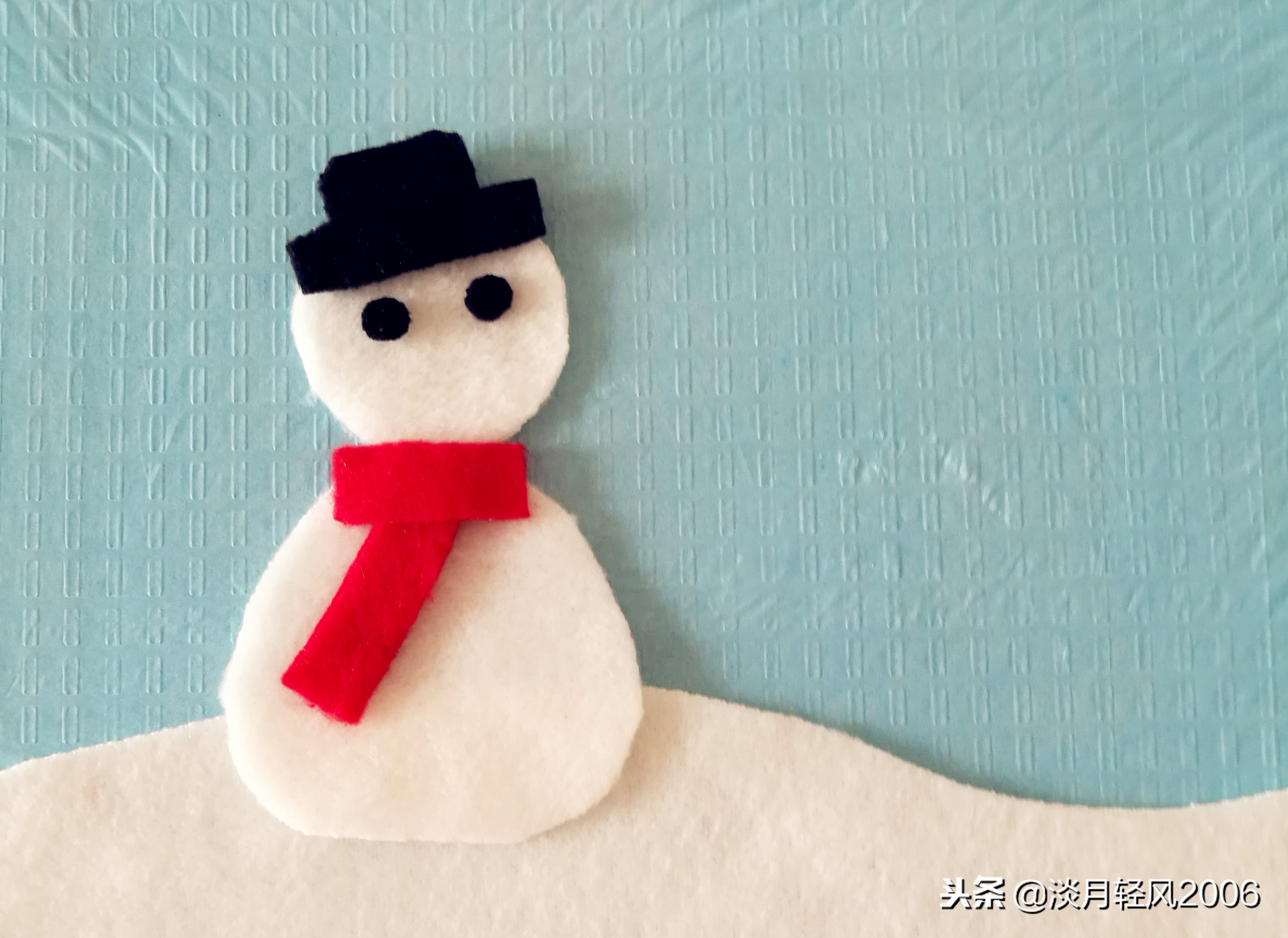 冬日布贴画制作,关于冬天的手工贴画