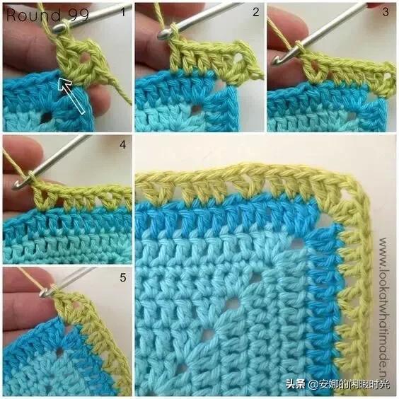 曼陀罗毯子编织教程,苏菲花园曼陀罗毯子钩法高清图解