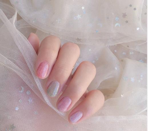 奶油皮纹法式格纹美甲教程,皮草胶美甲款式图案