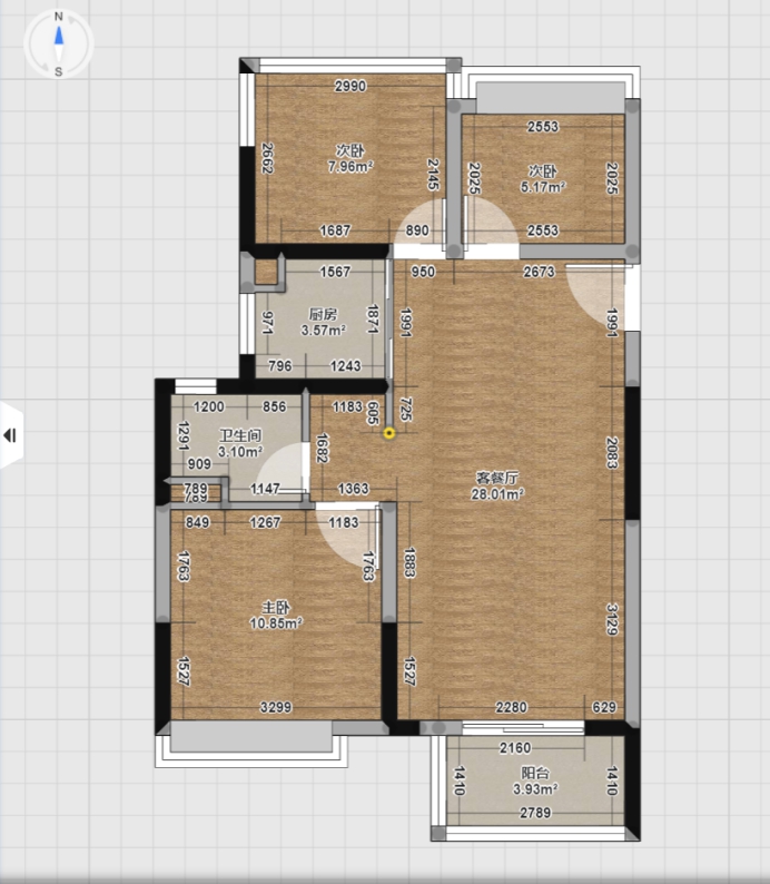 南京高新花漾紫郡105装修,新城花漾紫郡79平户型装修设计