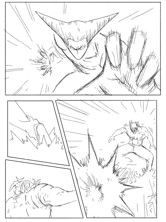 一拳超人原版漫画饿狼vs埼玉,一拳超人漫画vs重制版