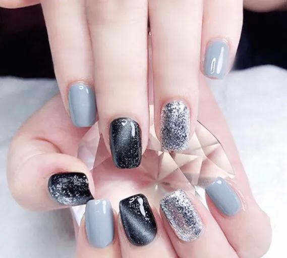 有一种颜色叫blackpink,blackpink黑色火焰美甲