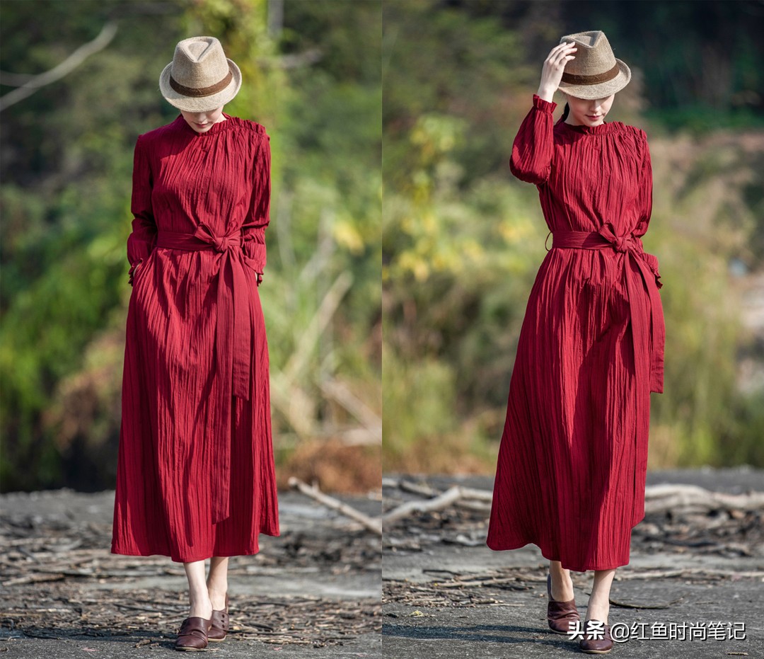 生活复杂才要穿得简单，这10套宽松舒服的棉麻风裙子，显气质