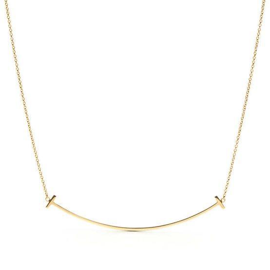 蒂芙尼笑脸项链多少钱,蒂芙尼时尚笑脸玫瑰金色项链展示