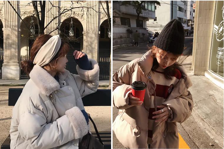 韩系欧尼风衣外套,韩国欧尼黑色大衣搭配