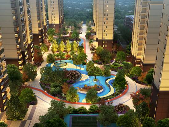 济南银丰玖玺城五期园林,济南银丰玖玺城130平样板间