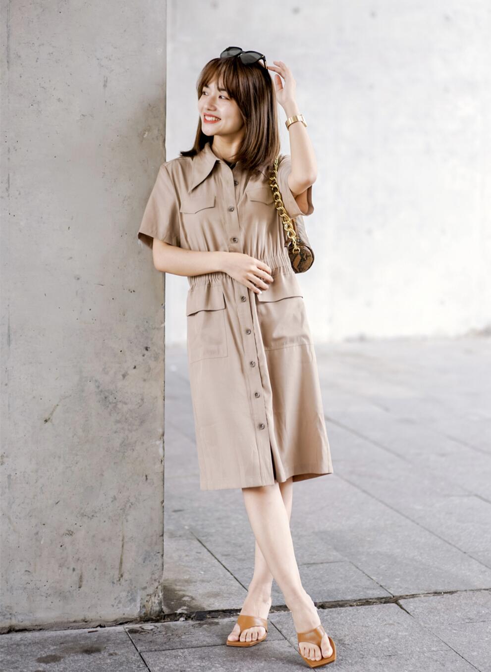 155矮个子连衣裙穿搭,155小个子穿搭格子长裙