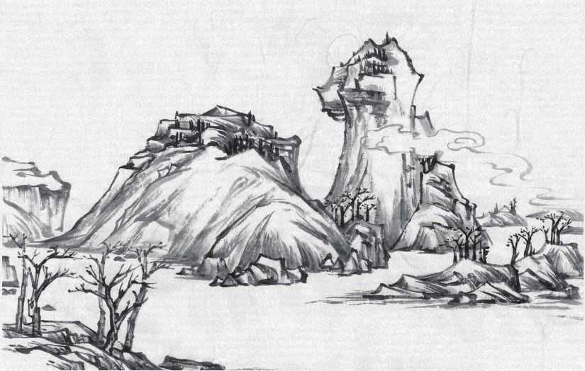 儿童山水画10-12岁国画范画,零基础国画山水画教学视频