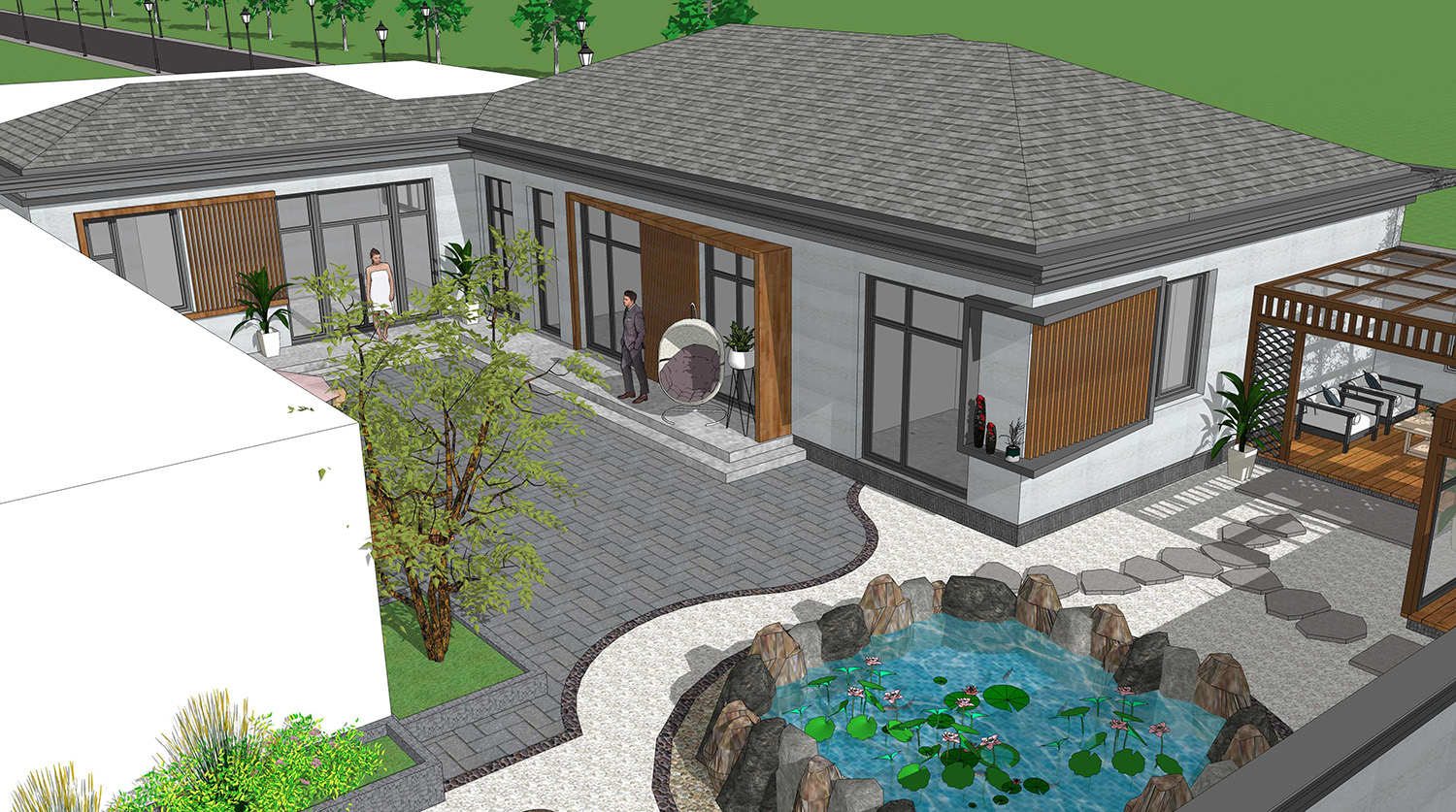 农村自建房养老房一层半怎么设计,农村人盖房子