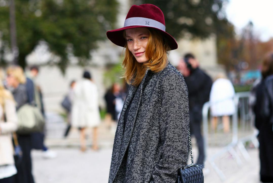 复古毛呢大檐帽搭配,法式大檐帽秋冬