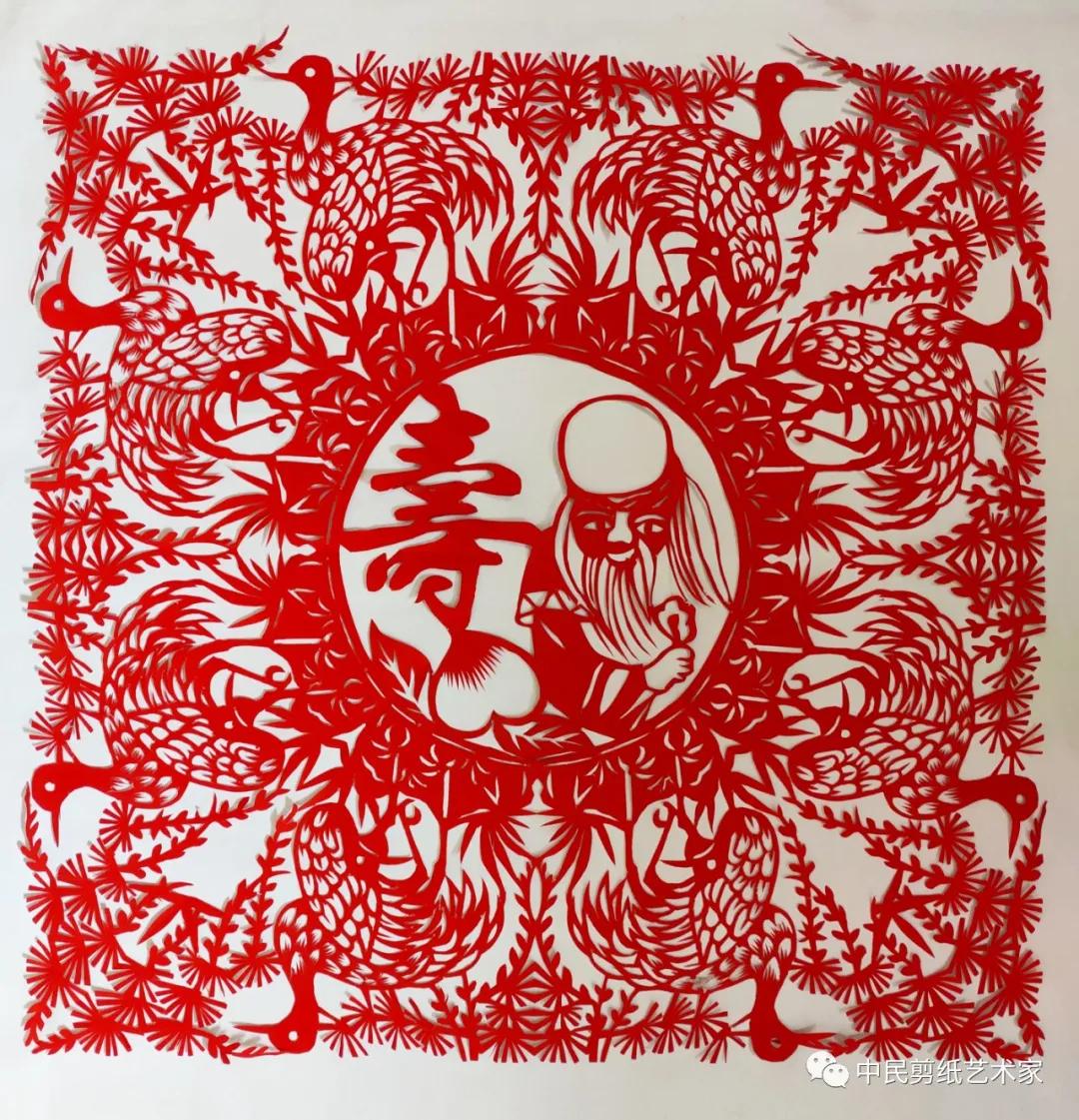 爱满重阳孝润童心剪纸,尊老爱老重阳主题剪纸