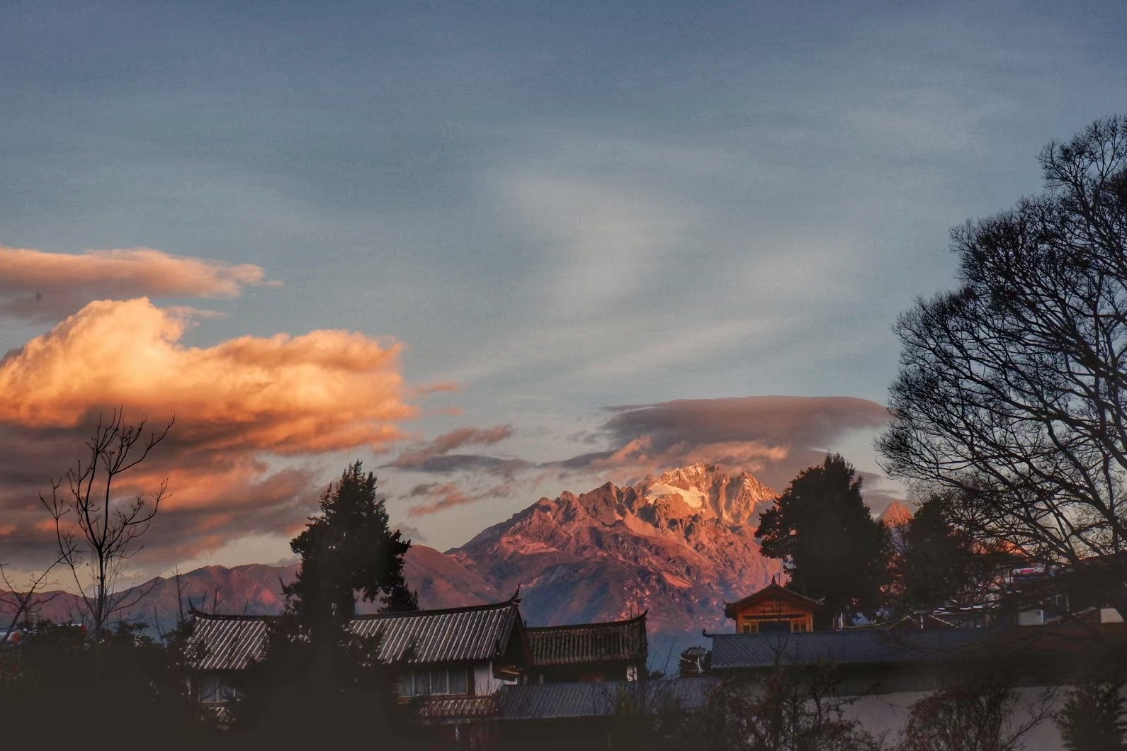 云南丽江美景图,云南丽江绝美日落