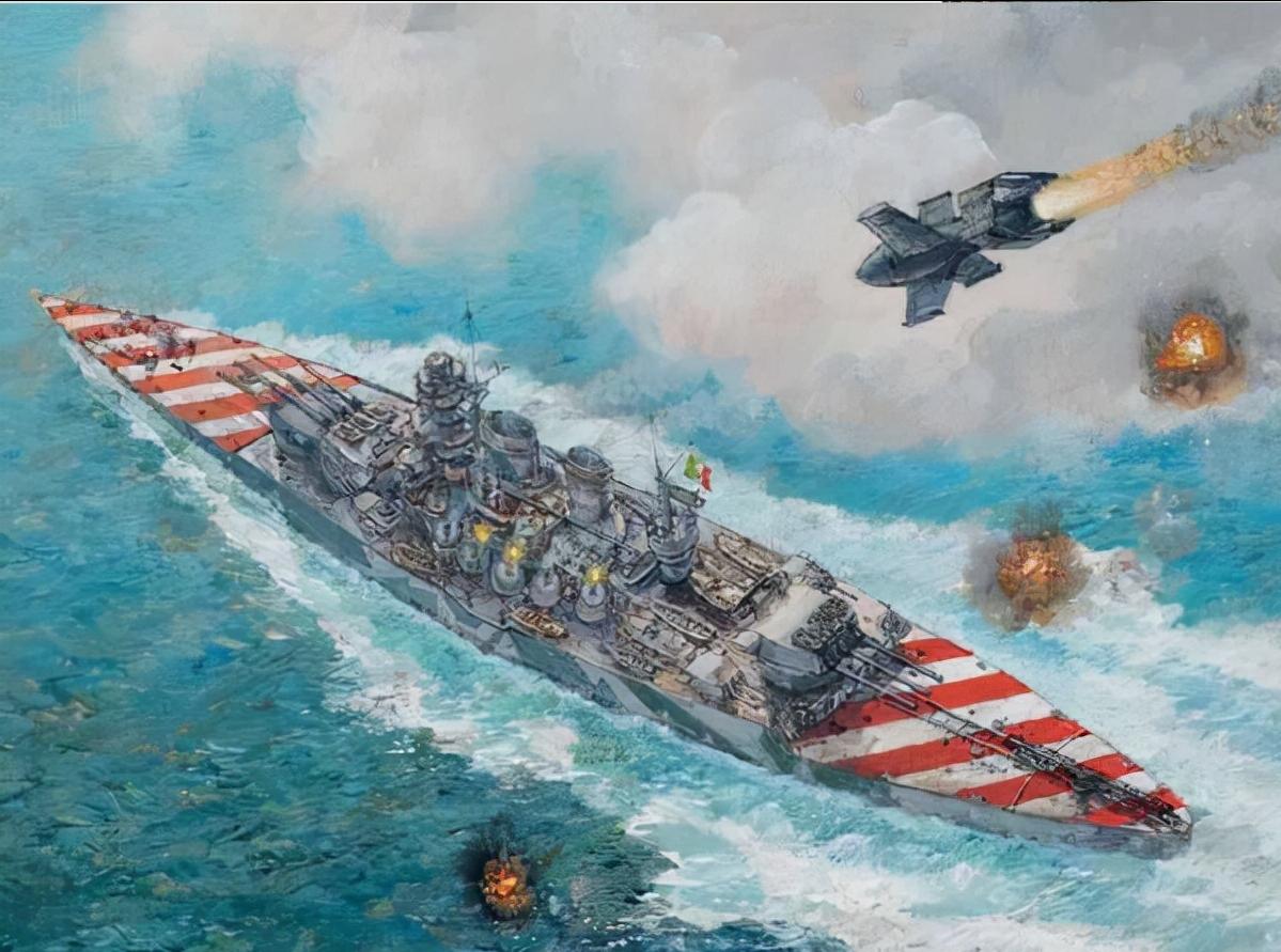 意大利的“罗马号”战舰想去投降，结果半路被德军给炸沉了