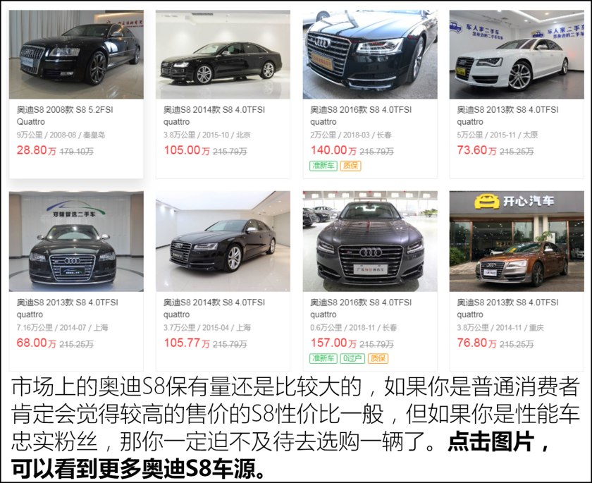 30万左右买奥迪二手车,奥迪s8二手多少钱全款