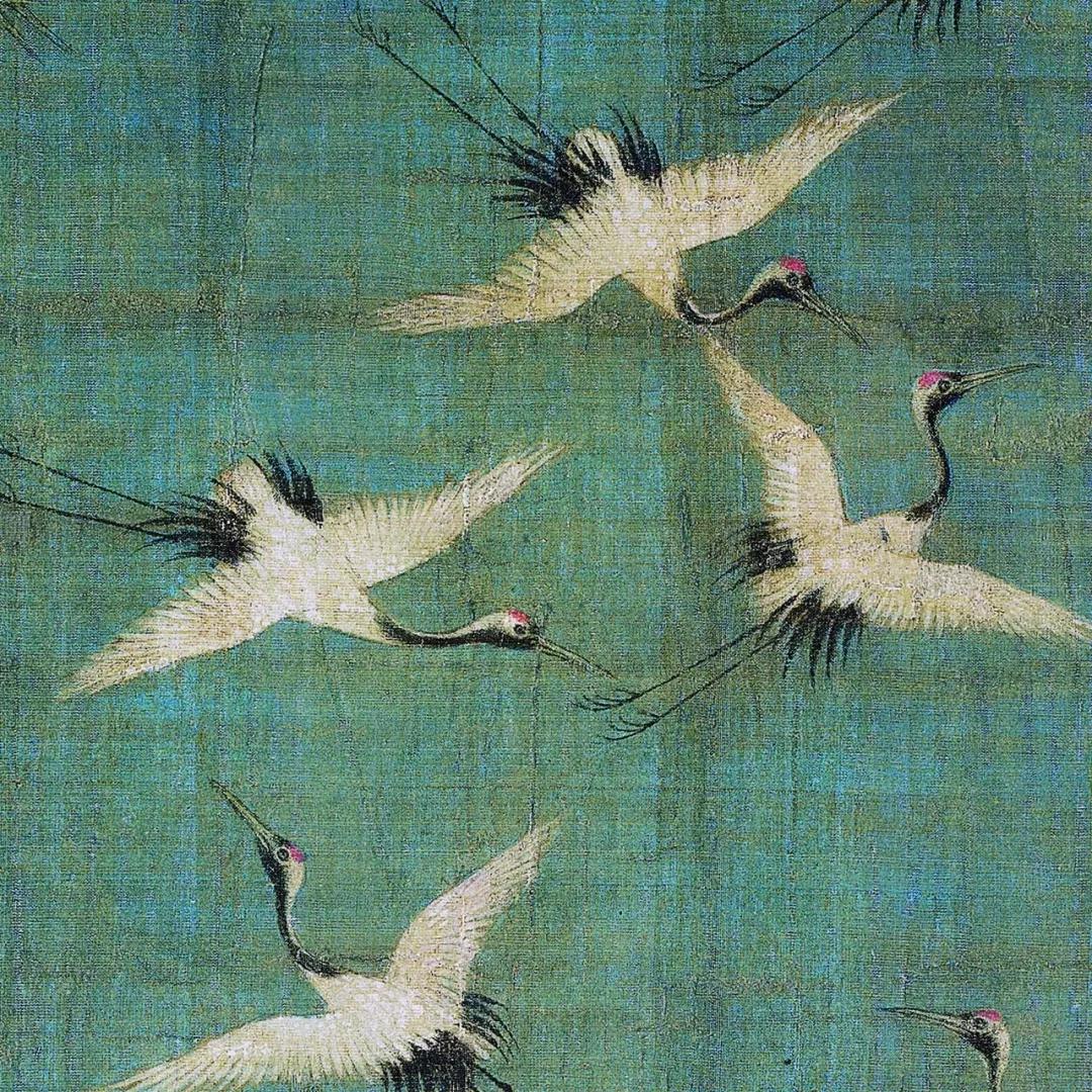 瑞鹤图局部欣赏,宋代名画瑞鹤图