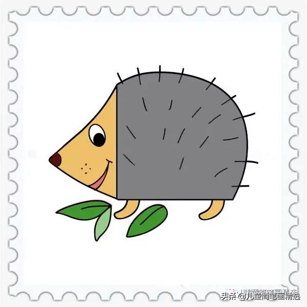刺猬简笔画怎么画,儿童简笔画入门刺猬0-3岁