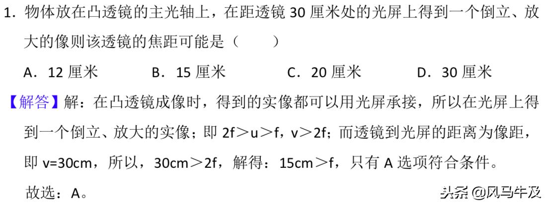初中物理光学凸透镜成像题型讲解,中考物理必背知识点图片高清