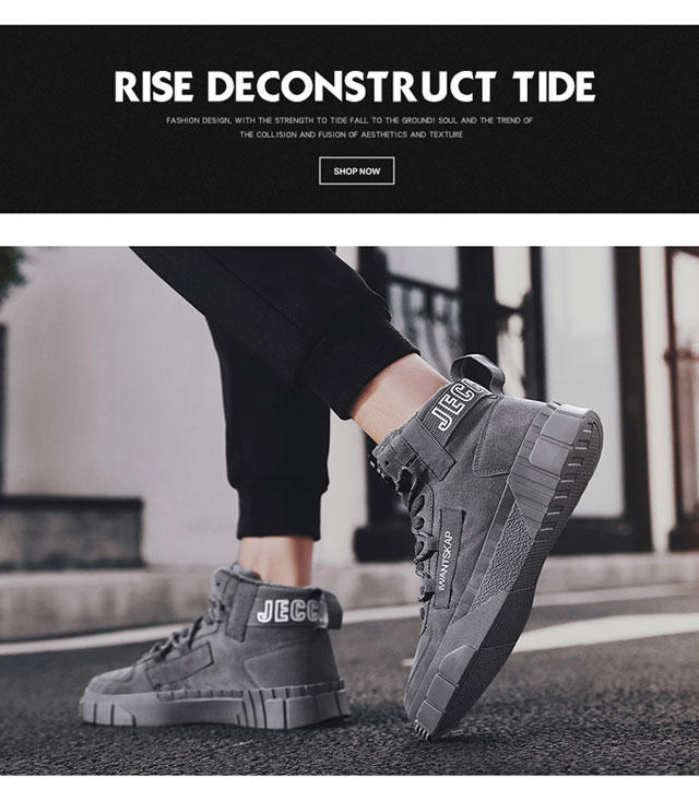 儿童高帮帆布加棉板鞋加厚底,男士板鞋高帮加棉加厚