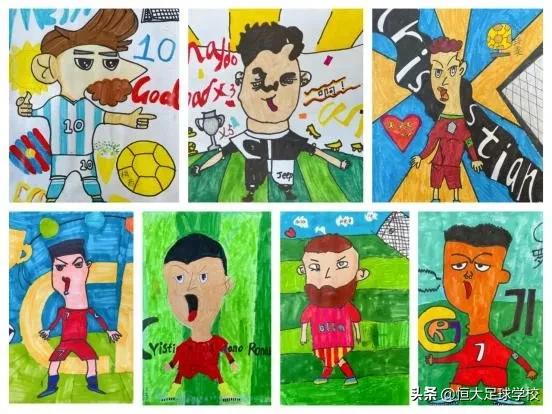 油画梅西和c罗,第六届书画展