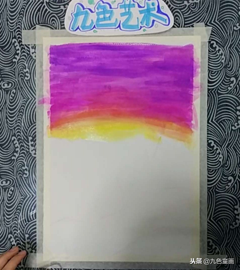 少儿儿童画教程，雪地松树少儿水粉画