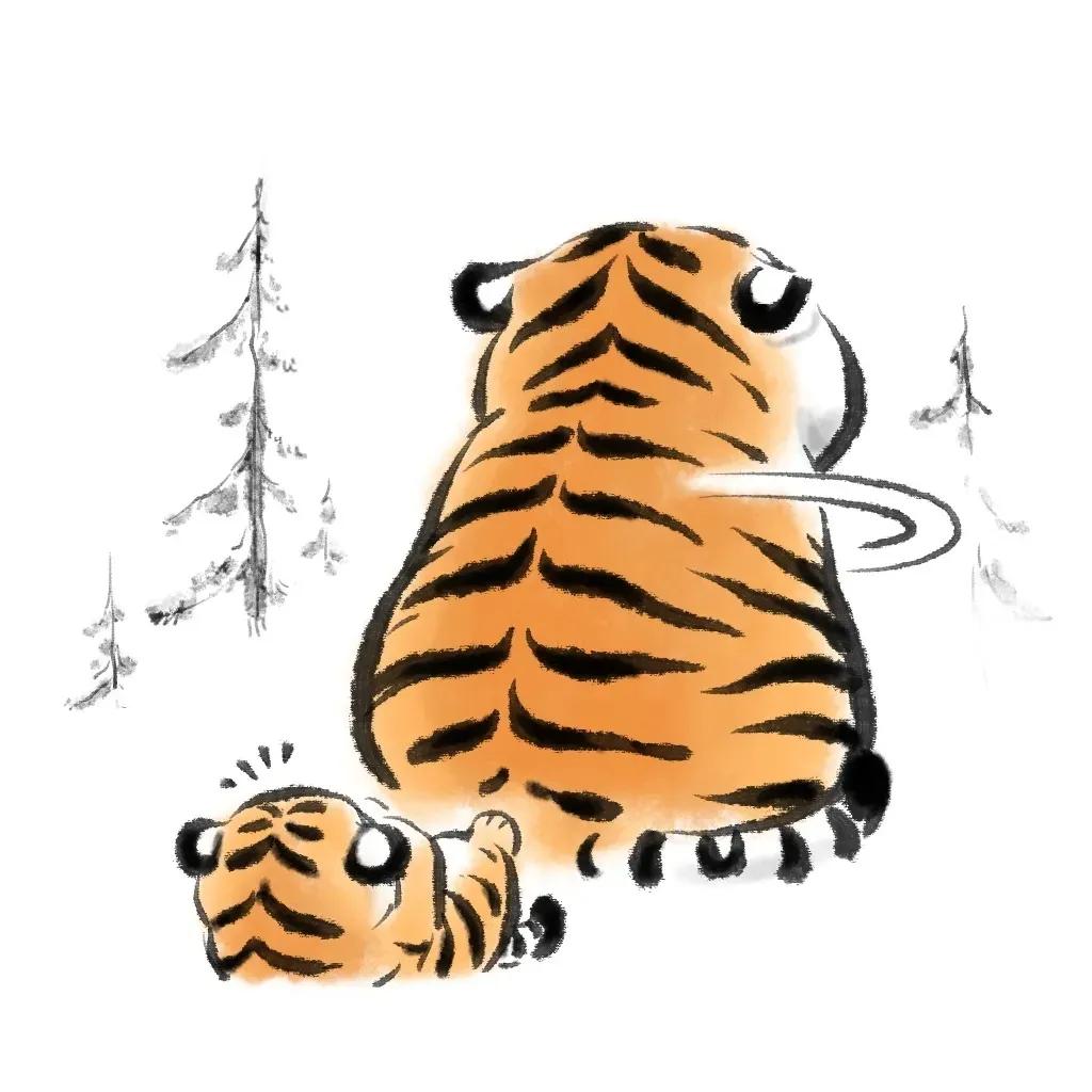 中二大叔画虎全集,中二大叔