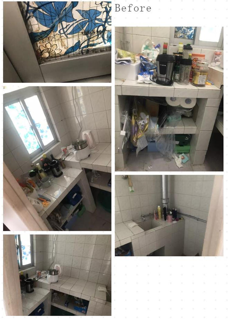 2平米油腻厨房爆改,600元租房厨房改造