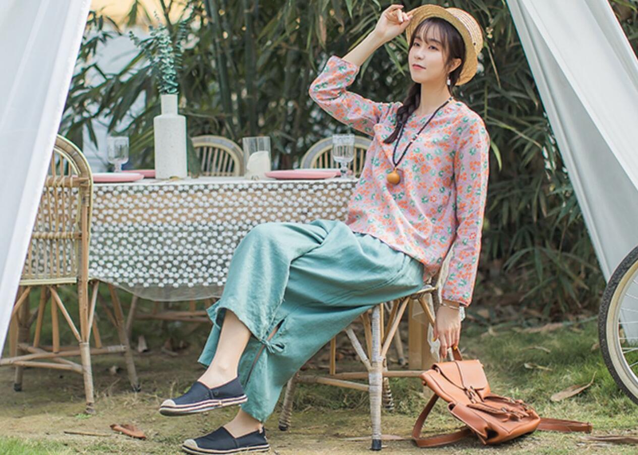 棉麻裤优雅气质显瘦减龄裤,洋气女裤棉麻裤搭配