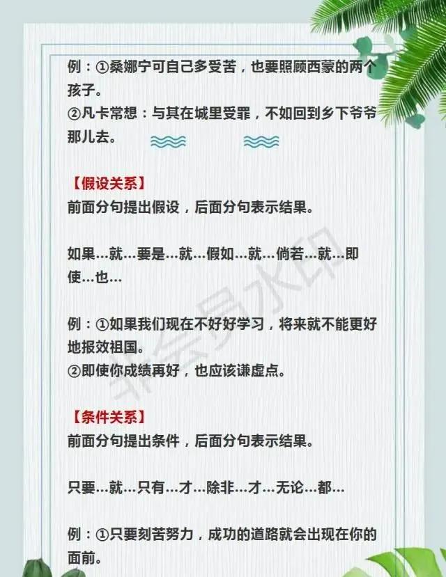 四年级上册语文关联词语讲解视频,六年级语文总复习关联词专项练习