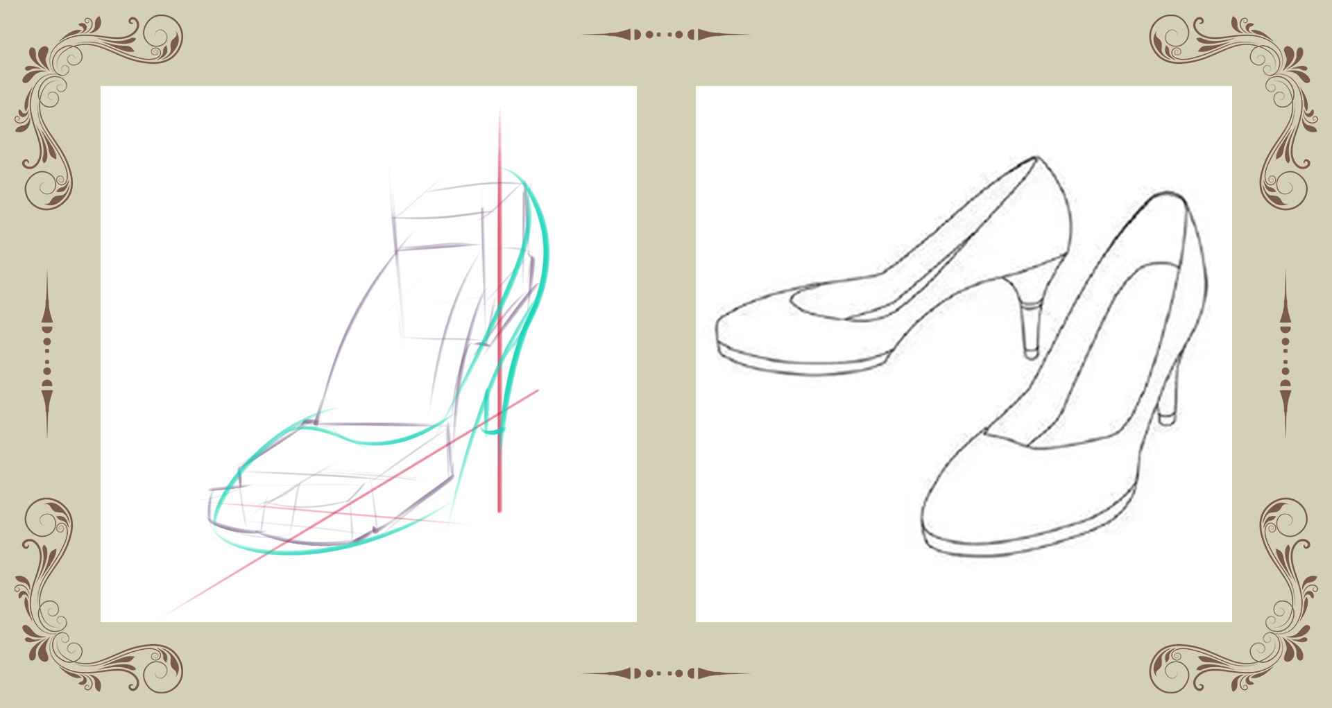 动漫高跟鞋的画法,高跟鞋的正确画法