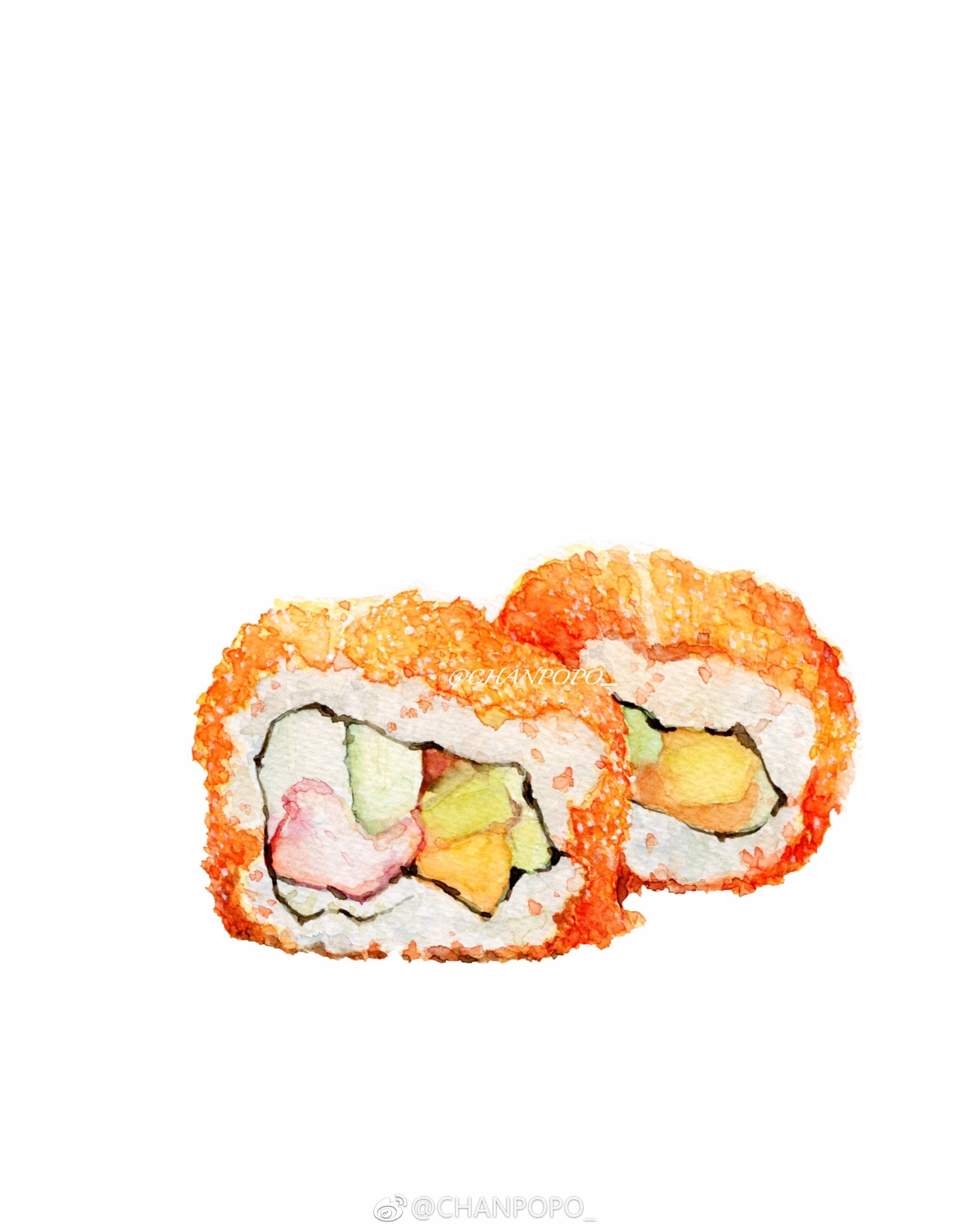 彩铅寿司手绘图片大全,寿司绘画高难度丙烯
