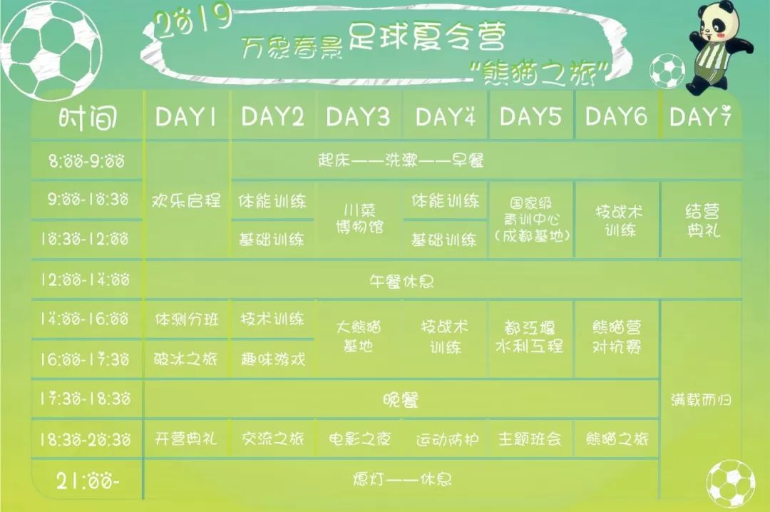 2019熊猫夏令营活动参与,2020全国青少年足球夏令营直播