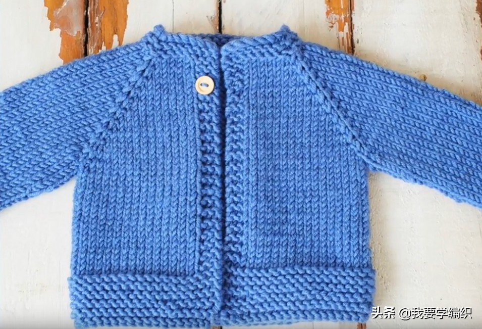 宝宝插肩袖开衫从下往上织的教程,织插肩方法从肩开始织